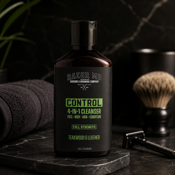 One Bottle. Four Essentials. Meet RAZOR MD CONTROL.
