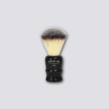 Pinceau de rasage de voyage RAZOR MD à manche noir (poils synthétiques)