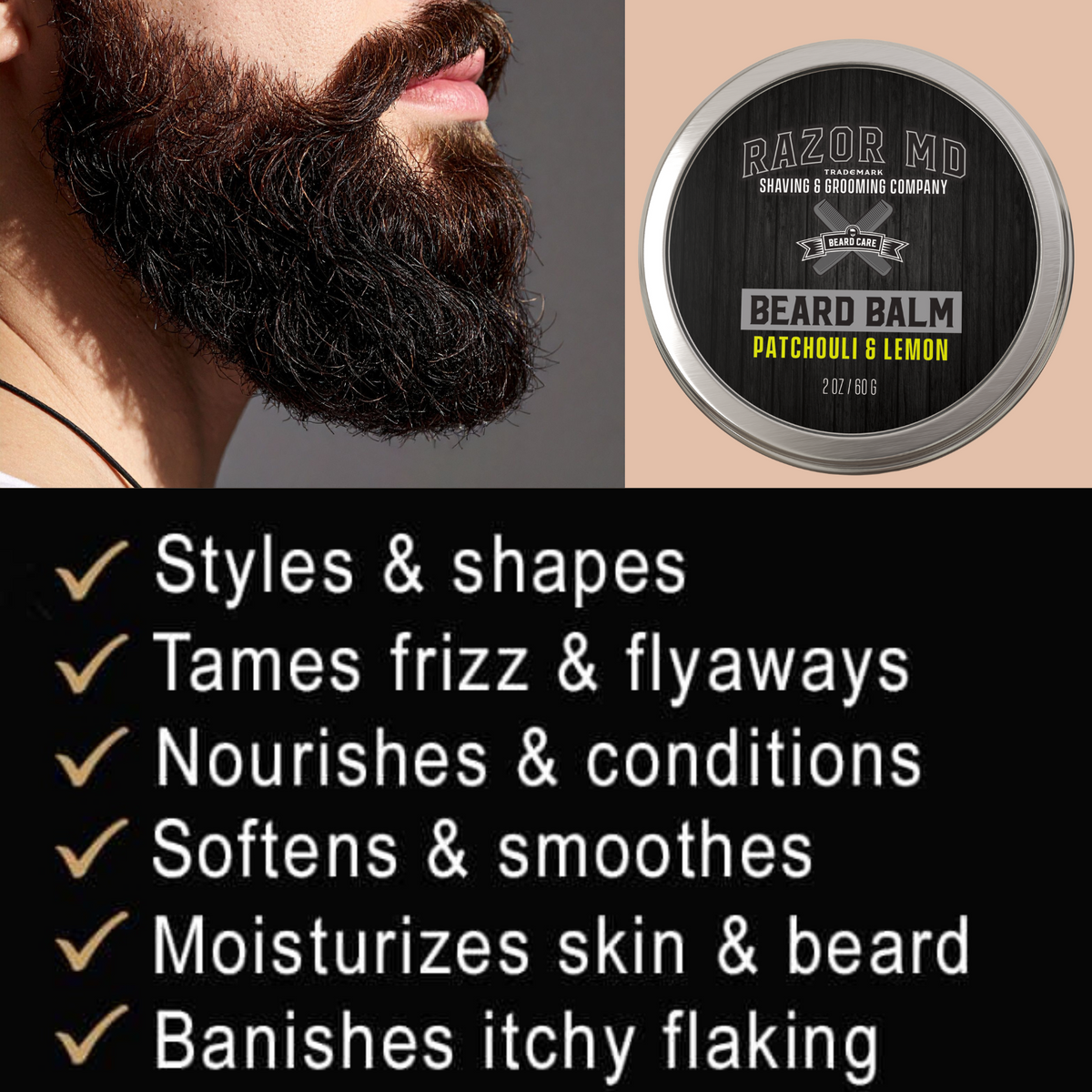 Bálsamo para barba - Pachulí y limón 