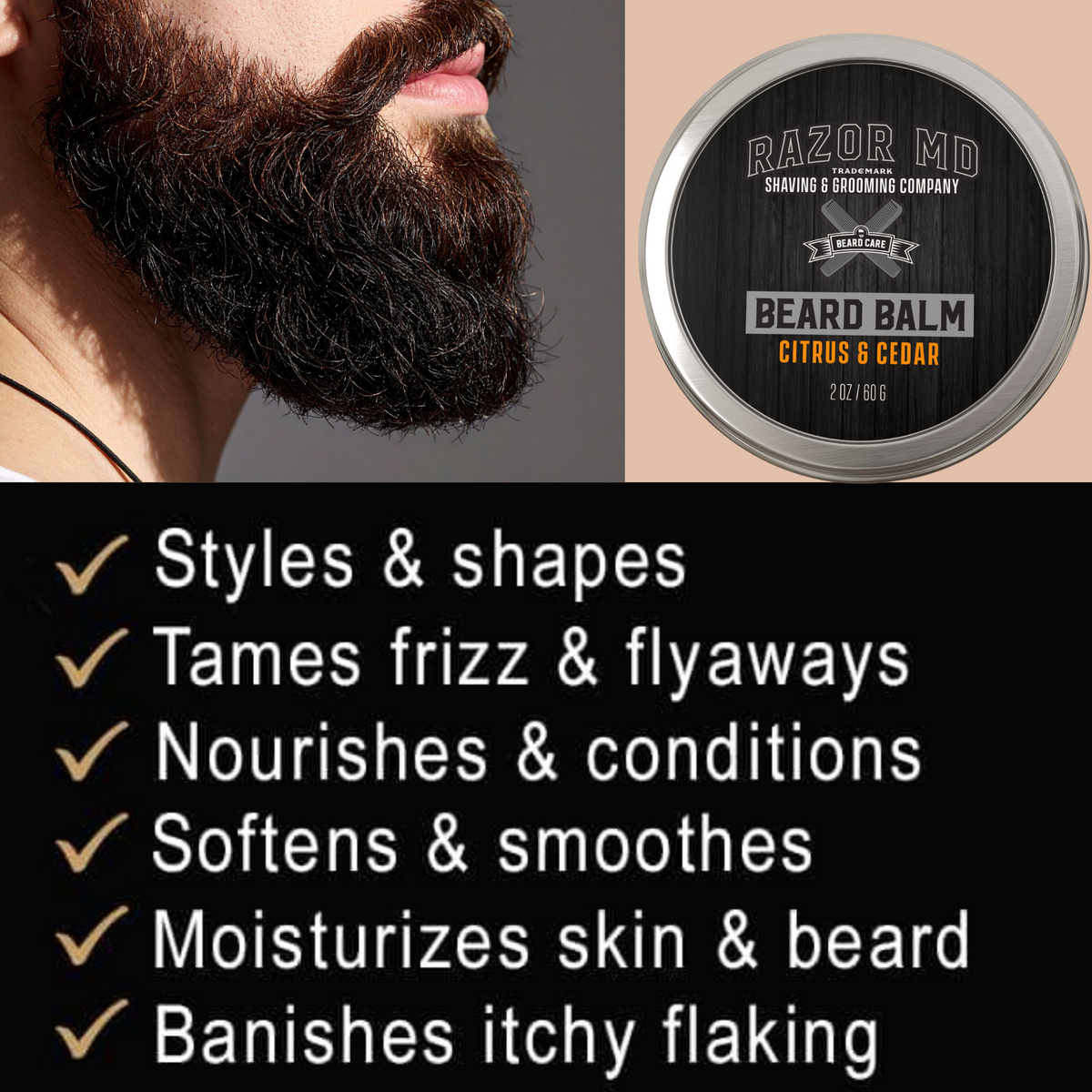 Baume à barbe - Agrumes et cèdre 