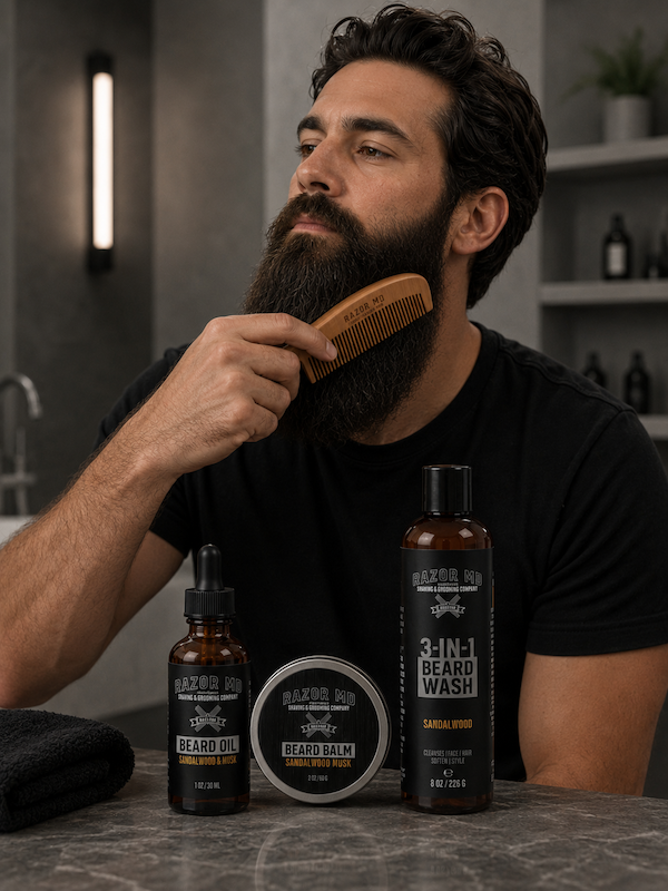 Shampoing à barbe 3 en 1 - Bois de santal
